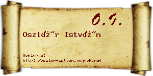 Oszlár István névjegykártya